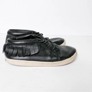 Frisch ausgewählte schwarze Fransen Leder Mokassins Größe 11 Kleinkind - Bild 1 von 6