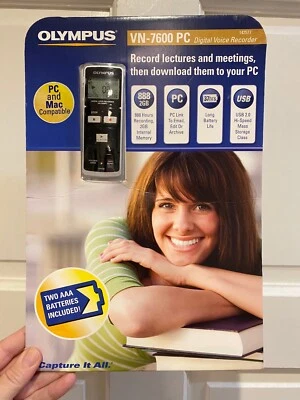 Olympus VN-7600PC Digital Voice Recorder 2GB UP To 888 Hours NEW! SEALED!  - Image 1 of 4