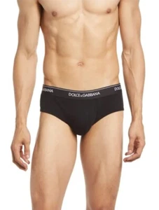 NEW Dolce & Gabbana Logo Waist Briefs - Single Pair - Black - Small US - Picture 1 of 5