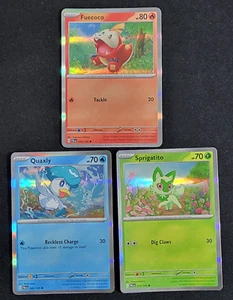 Pokemon TCG Sprigatito 013/193 Fuecoco 034/193 Quaxly 050/193 Mirage Holo Promos - Picture 1 of 15