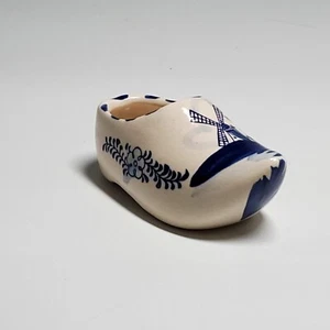 Vintage Holland Ceramic Shoe Hand painted Windmill Blue and White EH 98 9001 - Picture 1 of 8