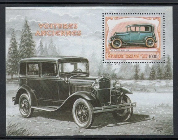 TOGO Ford Model A Tudor Sedan MNH souvenir sheet - Image 1 of 1