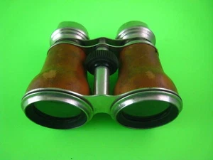 CHEVALIER PARIS ANTIQUE BINOCULARS Leather Chrome - Picture 1 of 5