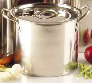 Stainless Steel Large Stock Pot Pan Brew Boiling Stew Soup Cooking Casserole  - Picture 1 of 3