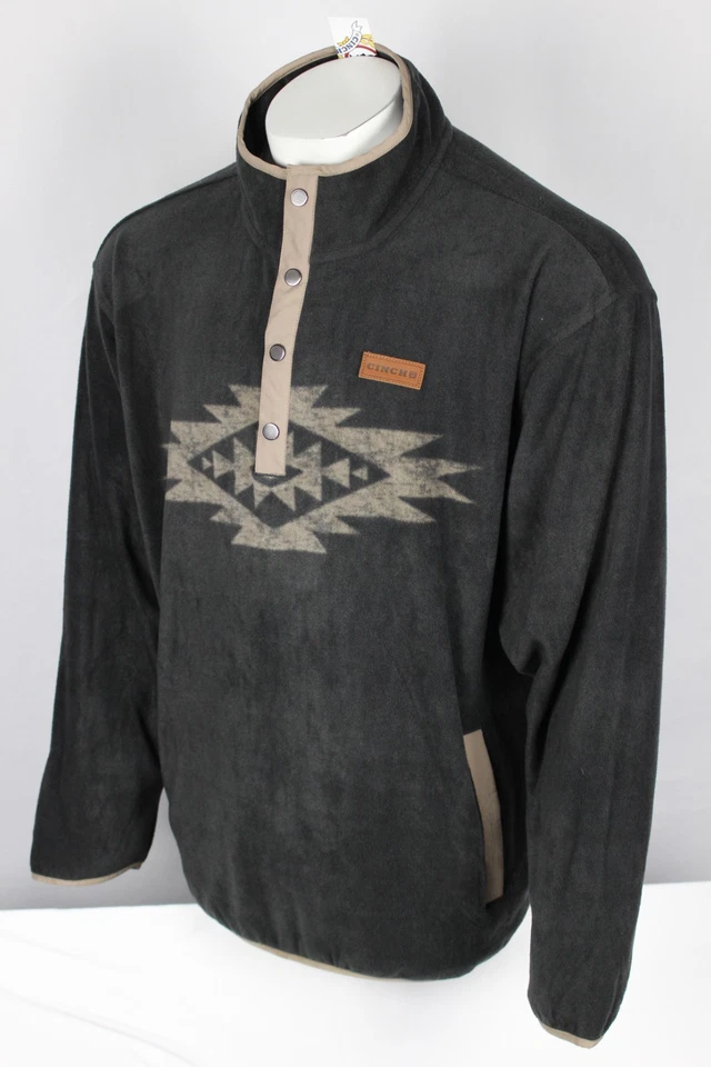 Pullover polar de lana Cinch para hombre botón a presión carbón Geo MWK1912001 Foto 1 de 4