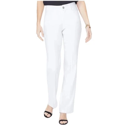 NYDJ Optic 白色长裤棉混纺安静豪华旅行尺寸 14 小号全新带标签 — 第 1/4 张图片