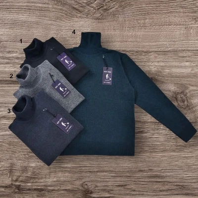 Maglione uomo Invernale slim collo alto maglioncino maglia lupetto sottogiacca - Immagine 1 di 2