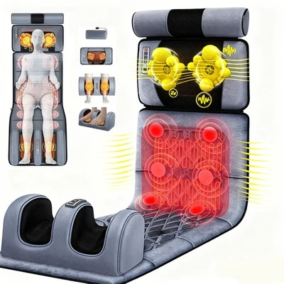 YOFIDRA Full Body Massage Vibration Cushion Comfier Massage Mat Heat Pad Foot Massager
