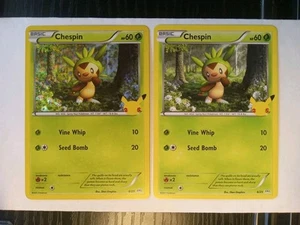 Chespin McDonald's 25th Anniversary Promo Holo & Non #6/25 Pokemon Spedizione Gratuita!! - Foto 1 di 2