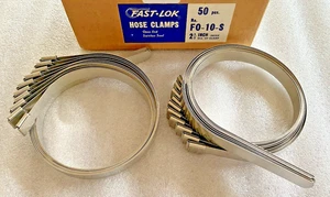 NOS FAST-LOK No F0-10-S 2-1/2" HD Open End Stainless Steel Hose Clamp 50PCS NEW - Picture 1 of 3