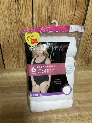 Hanes Women's Breathable Cotton Briefs - 6 Pack Size 13 White New - Image 1 of 3