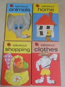 SET OF 4 VINTAGE LADYBIRD TALKABOUT BOOKS - 735 Animals, Home, Shopping, Clothes - Picture 1 of 5
