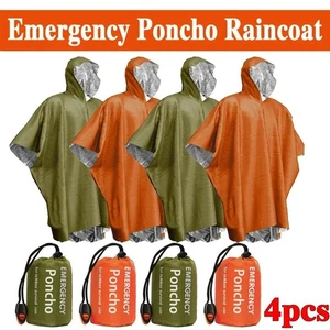 Emergency Waterproof Raincoat Poncho Aluminum Film Survival Blanket Camping Gear - Picture 1 of 12