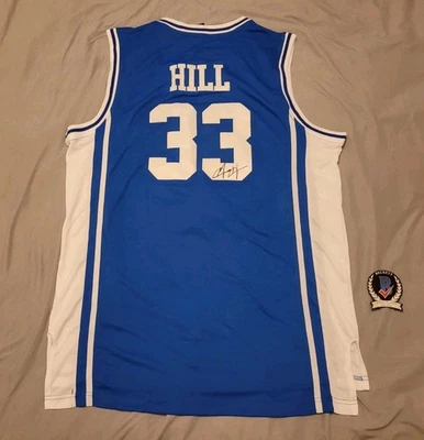 Camiseta personalizada firmada por Grant Hill autografiada de Duke Blue Devils Beckett certificado de autenticidad BT57136 Foto 1 de 4