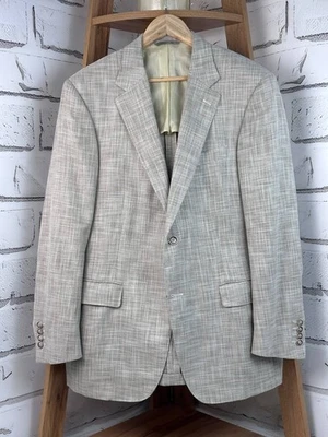 Canali EXCLUSIVE Blazer Jacket Luxury Cotton Wool Silk Beige SZ 56R US TAX PAID - Image 1 of 4