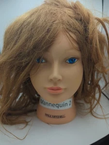 Cabezal de entrenamiento de cosmetología Paul Mitchell cabeza de práctica maniquí de cabello - Imagen 1 de 9