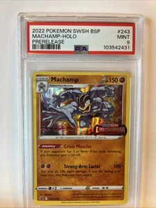 PSA 9 Machamp SWSH243 - Black Star Promo Pokemon Lost Origin Pre Release - Picture 1 of 6