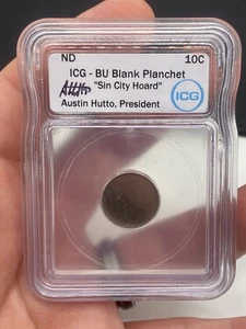 Plancia vuota certificata ICG errore BU Sin City Hoard 10C Dime - Foto 1 di 2