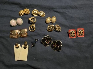 Vintage Pierced Earrings Lot Of 11 - Picture 1 of 8