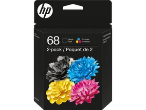 HP 68 2-Pack Black/Tri-color Original Ink Cartridge Combo, 6L6S2TN - Picture 1 of 10