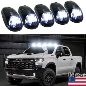 5pcs Smoked Lens White LED Cab Rooftop Marker Running Lights For Chevy Silverado - Picture 1 of 8