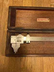 Vintage 24” L.S. Starrett Inside Outside Vernier Caliper #122 Mahogany Box - Picture 1 of 12