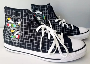 Converse All Star Chuck High Black White Color Grid Sneakers Shoes Size 9 , 11W - Picture 1 of 8