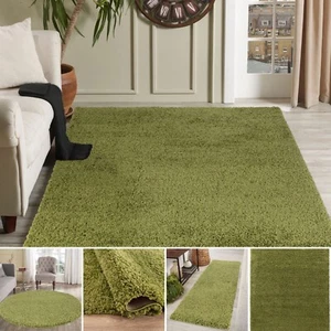 Shaggy Rugs Soft Modern Lime Green Small - Large - Picture 1 of 9