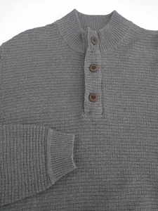 Felpa GH Bass Pullover Grigio XL Tessuto Qualità 1/4 Zip - Foto 1 di 11