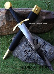 Large 14th Century Medieval Dagger, EN45 Steel, Sharp, Full Tang, Hand Forged