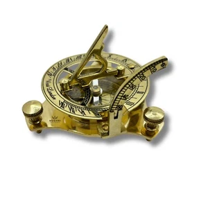 Brass Sundial Compass Antique Style Maritime Nautical Decor Handmade Gift ForDad - Picture 1 of 9