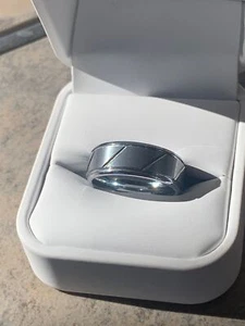 Mens Diamond Cut Tungsten Wedding Ring size 8.5 14 Grams - Picture 1 of 5