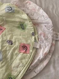Lot 2 Boppy Baby Girl Feeding Nursing Pillow Covers Pink Unicorns & Bonbon Candy - Picture 1 of 3