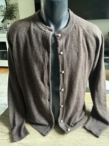 Karen Scott Long Sleeve Brown Cardigan Pearl Button Women's Size Medium Acrylic - Picture 1 of 4