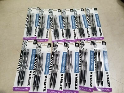 Лот из 12 упаковок - Zebra M-301 из нержавеющей стали механический карандаш, 0,7 мм (2/упаковка) - Изображение 1 из 4