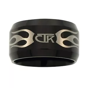 Anillo de carburo mormón de iones de titanio negro J129 talla 13 un momento en - Imagen 1 de 6