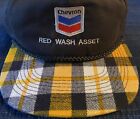 Chapeau de camionneur pétrolier et gazier vintage Chevron capuchon snapback rouge lavage actif champ plaid jaune
