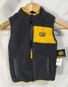 Chaleco polar negro con cremallera completa CAT Caterpillar para niños talla 3T - Imagen 1 de 3