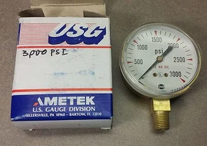NUEVO, Ametek Gauge USG Spec 144203A 2 1/2"" P601K 3000 PSI 1/4"" NPT LM - Imagen 1 de 7