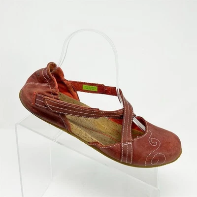 Zapatos cómodos informales sin cordones de cuero rojo planos de ballet Ahnu Karma para mujer talla 9 Foto 1 de 4