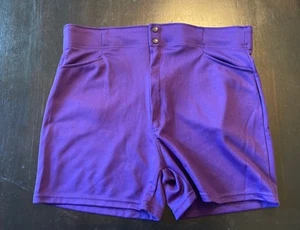 Vintage 1980s Voit Polyester Men’s Coaches Shorts Purple 38/40 Waist  4” Inseam  - Picture 1 of 10