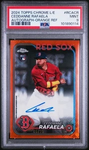 2024 Topps cromo logotipofractor refractor Ceddanne Rafaela #RCACR naranja/25 PSA 9 - Imagen 1 de 2