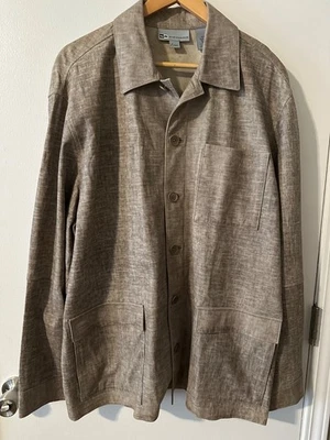 Chaqueta Wilke Rodriguez Para Hombres XL Marrón Gamuza Cuero Camisa Chaqueta Botón Delantero Foto 1 de 4