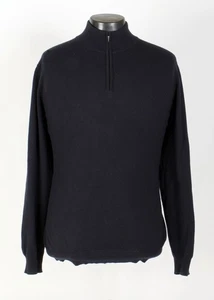 Loro Piana 100% Baby Cashmere 1/2 Zip Sweater - Dark Blue - 2XL - $1775 Retail - Picture 1 of 15
