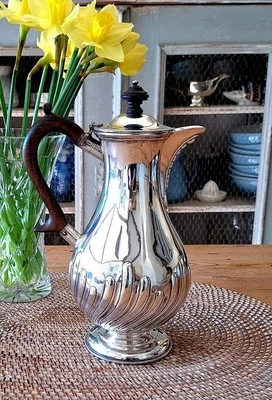 Victorian Bachelor's Silver Plate Coffee/Chocolate Pot of Baluster Form - WH & S - Image 1 of 4