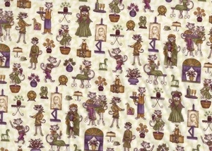 Cats Amore (Paws For Thought) Cotton Quilting Fabric - Fat Quarter - 50cm x 55cm - Picture 1 of 1