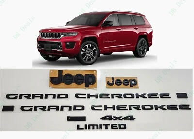 Puerta trasera delantera limitada negra brillante emblema L 4x4 2021+ Jeep Grand Cherokee L Foto 1 de 4
