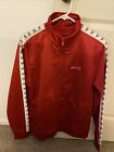 Rvca Nore Track Jacket Mens Logo Tape Zip Sports Suit Top New Medium Red