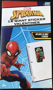 Marvel Spider-Man 16ct Giant Sticker Valentines Class School Valentine Card - Picture 1 of 2