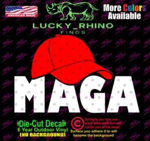 Maga Hat Trump USA President America Red Car Window Vinyl Decal Sticker - Picture 1 of 3